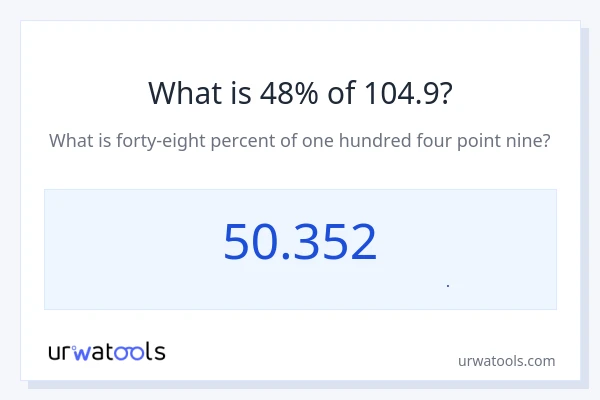 48% از 104.9 چقدر است؟