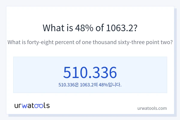 1063.2의 48%는 얼마입니까?