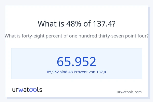 Was ist 48% von 137.4?