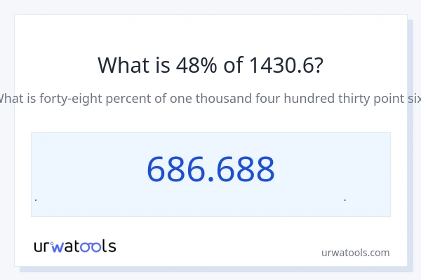 48% از 1430.6 چقدر است؟