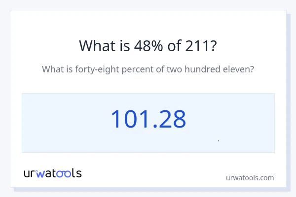 48% از 211 چقدر است؟