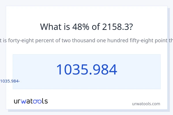 Որքա՞ն է 48%-ը 2158.3-ից։