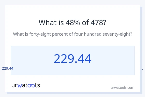 478 യുടെ 48% എന്താണ്?