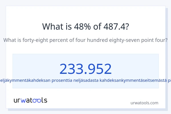 Mikä on 48 % 487.4:sta?