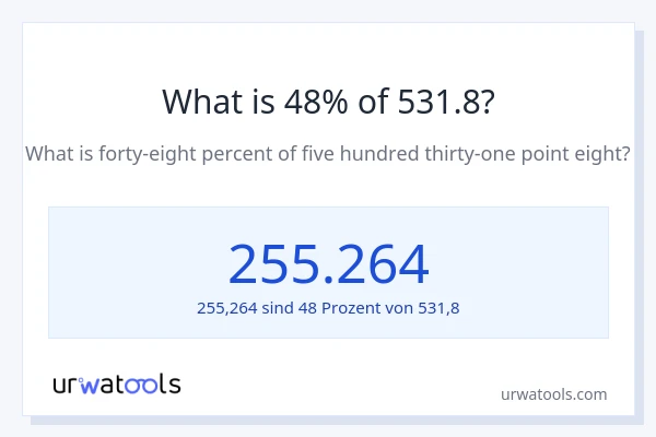 Was ist 48% von 531.8?