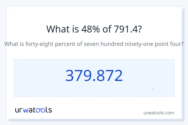48% از 791.4 چقدر است؟