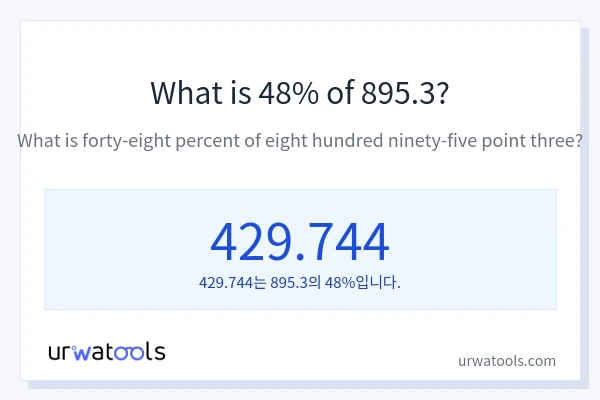 895.3의 48%는 얼마입니까?