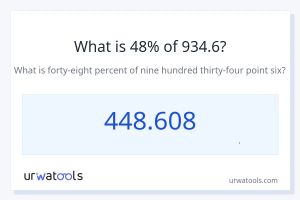 48% از 934.6 چقدر است؟
