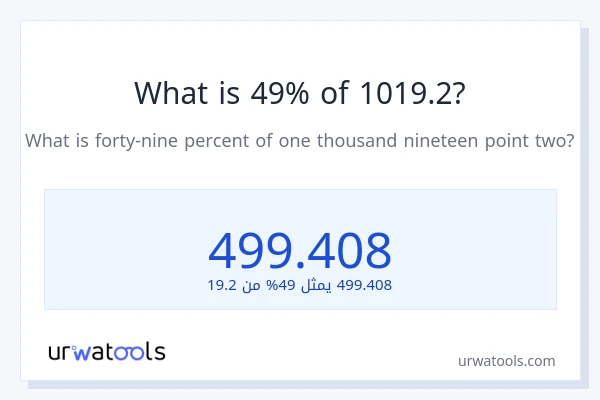 ما هي نسبة 49% من 1019.2؟