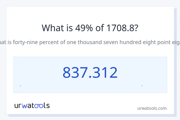 49% از 1708.8 چقدر است؟