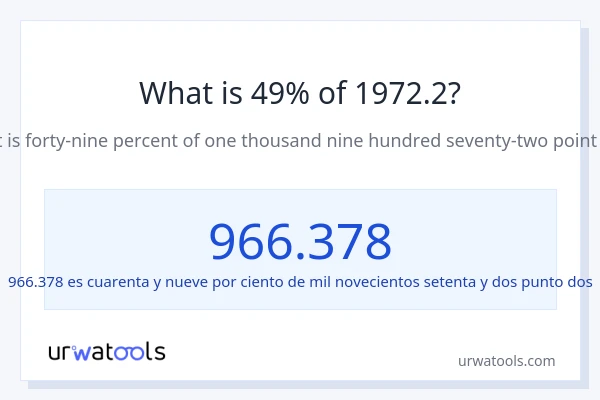 ¿Qué es el 49% de 1972.2?