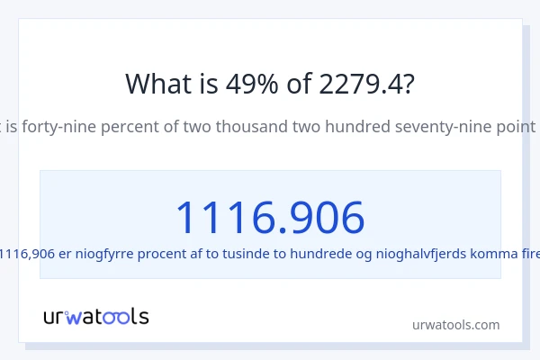 Hvad er 49% af 2279.4?