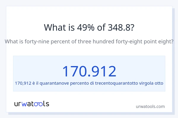 Qual è il 49% di 348.8?