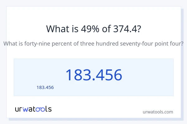 49% ของ 374.4 คือเท่าไร?