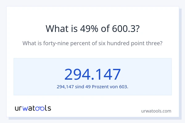 Was ist 49% von 600.3?