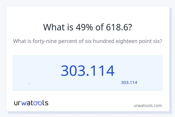 49% از 618.6 چقدر است؟