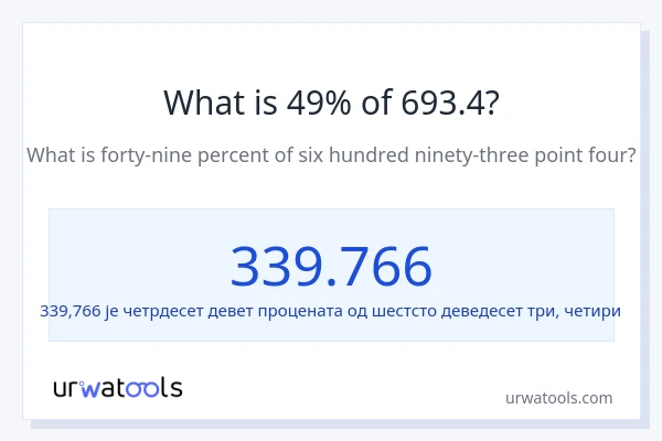 Колико је 49% од 693.4?