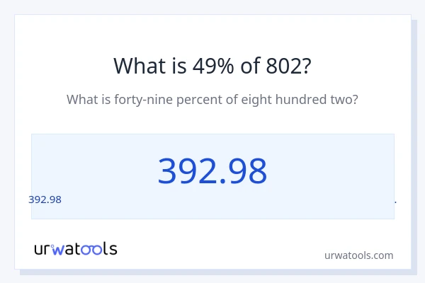 802 യുടെ 49% എന്താണ്?