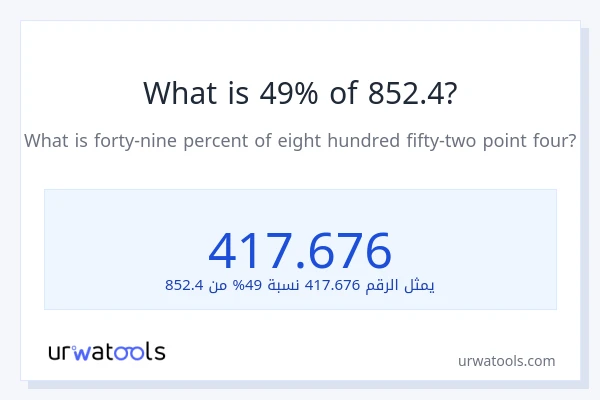 ما هي نسبة 49% من 852.4؟