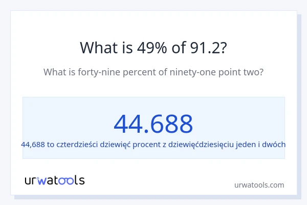 Ile wynosi 49% z 91.2?