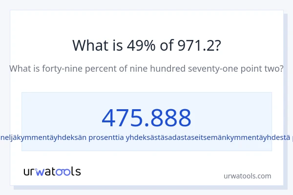 Mikä on 49 % 971.2:sta?