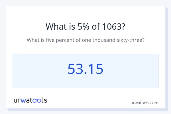 5% از 1063 چقدر است؟