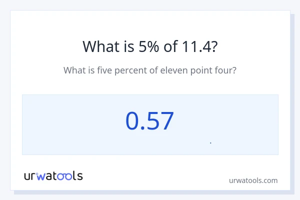 5% از 11.4 چقدر است؟