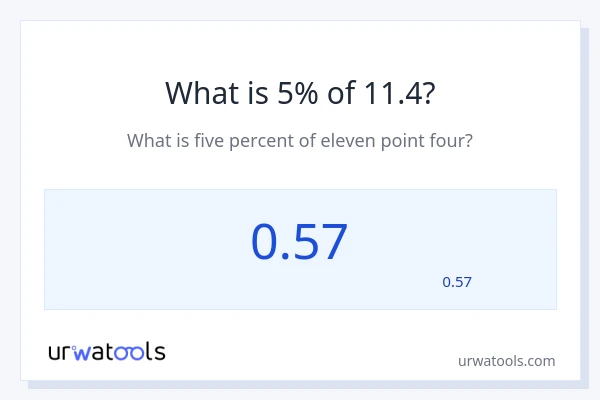 מה זה 5% מתוך 11.4?