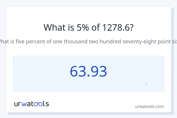 5% از 1278.6 چقدر است؟