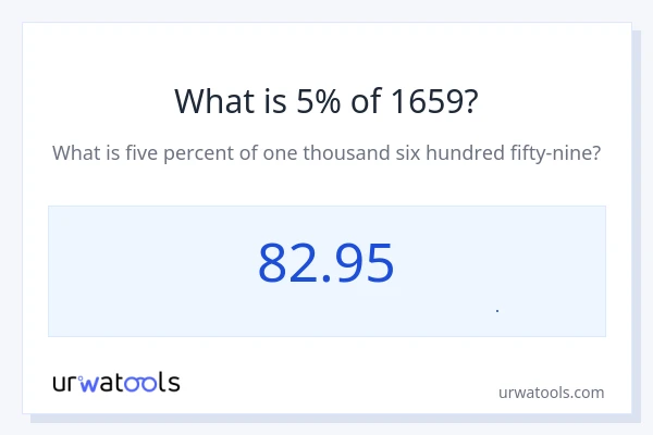 5% از 1659 چقدر است؟