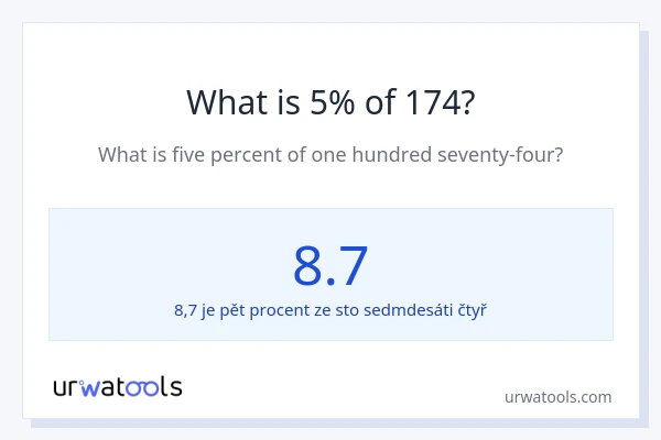 Kolik je 5 % z 174?