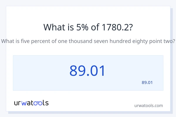 מה זה 5% מתוך 1780.2?