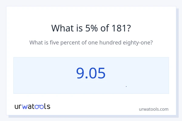 5% از 181 چقدر است؟