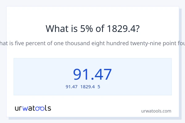 1829.4の5%は何ですか?