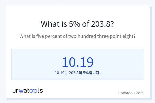 203.8의 5%는 얼마입니까?