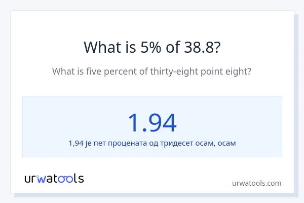 Колико је 5% од 38.8?