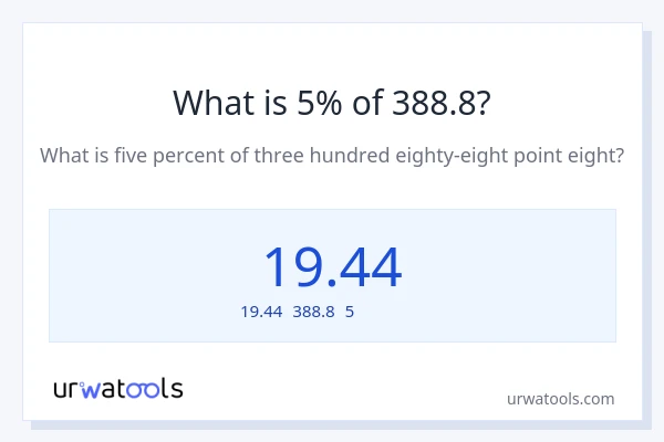 388.8の5%は何ですか?