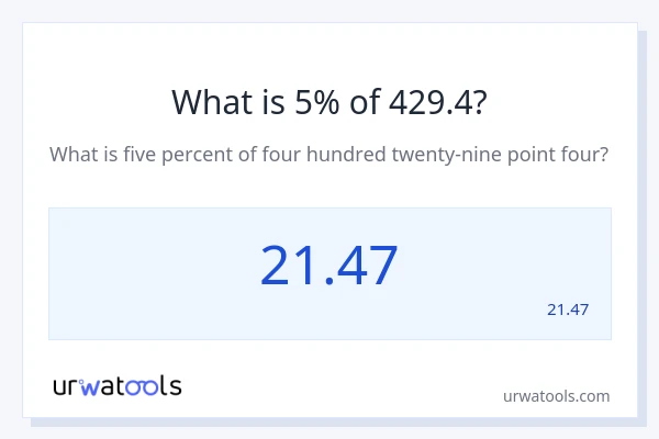 מה זה 5% מתוך 429.4?
