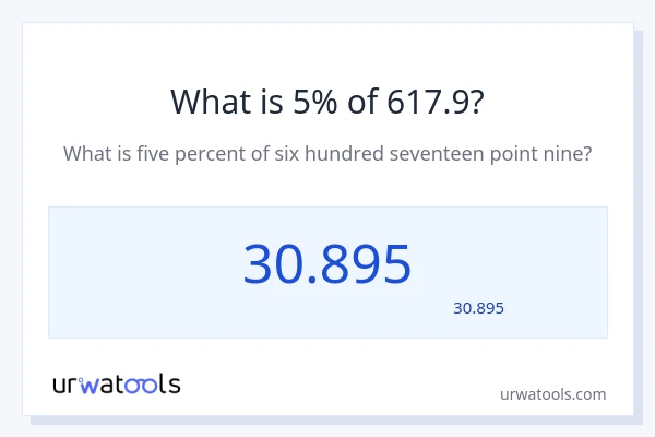 5% از 617.9 چقدر است؟