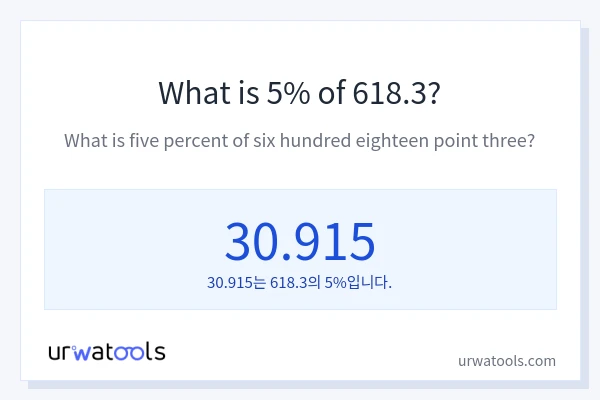 618.3의 5%는 얼마입니까?