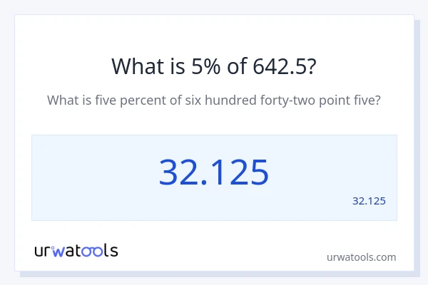 מה זה 5% מתוך 642.5?