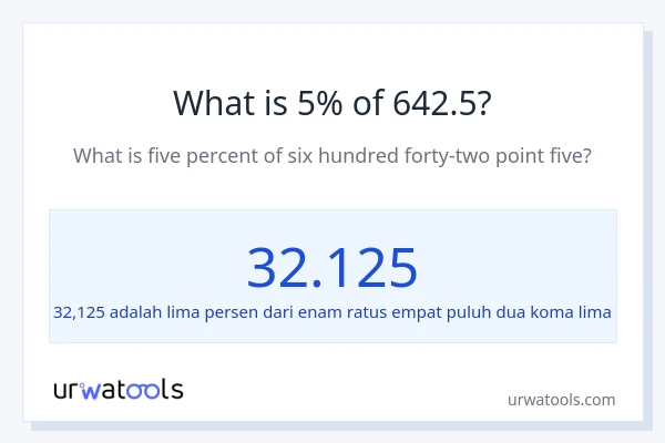 Berapakah 5% dari 642.5?