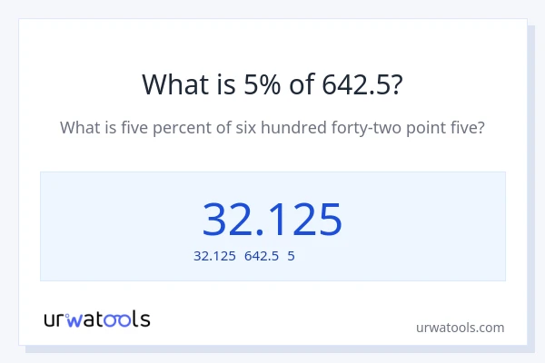 642.5の5%は何ですか?