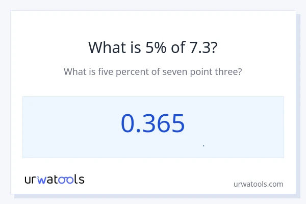 5% از 7.3 چقدر است؟