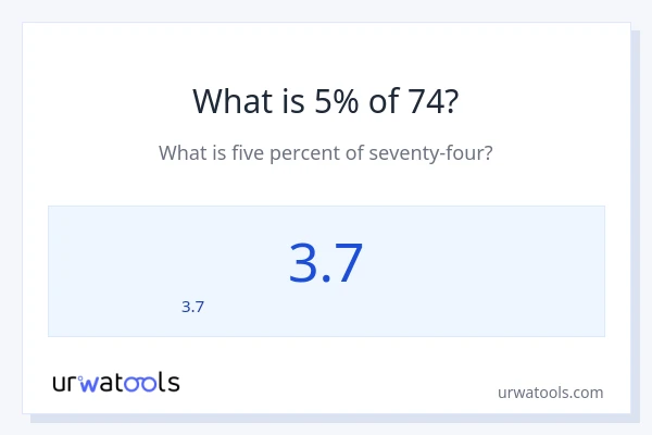 74 లో 5% ఎంత?