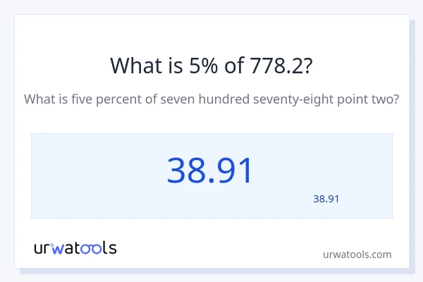 778.2 کا 5% کیا ہے؟