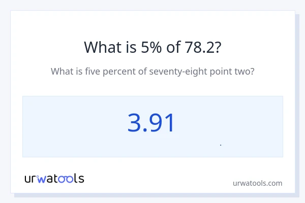 5% از 78.2 چقدر است؟