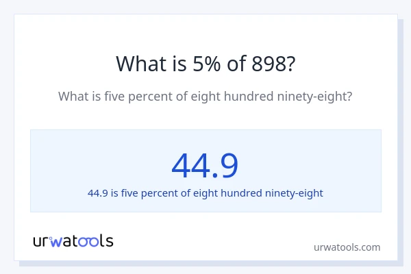 What is 5% of 898?
