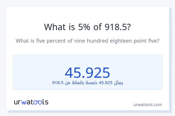 ما هي نسبة 5% من 918.5؟