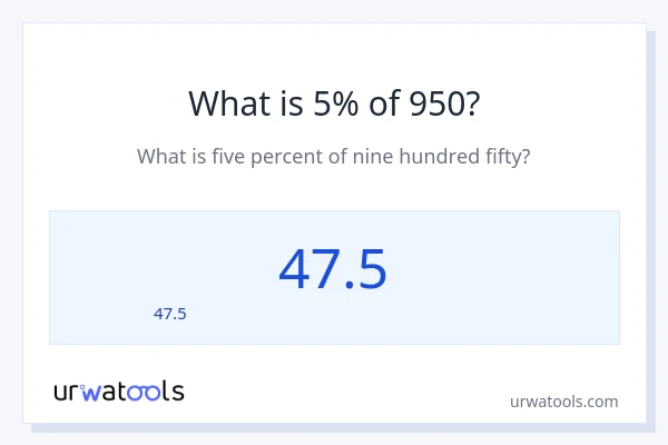 950 లో 5% ఎంత?